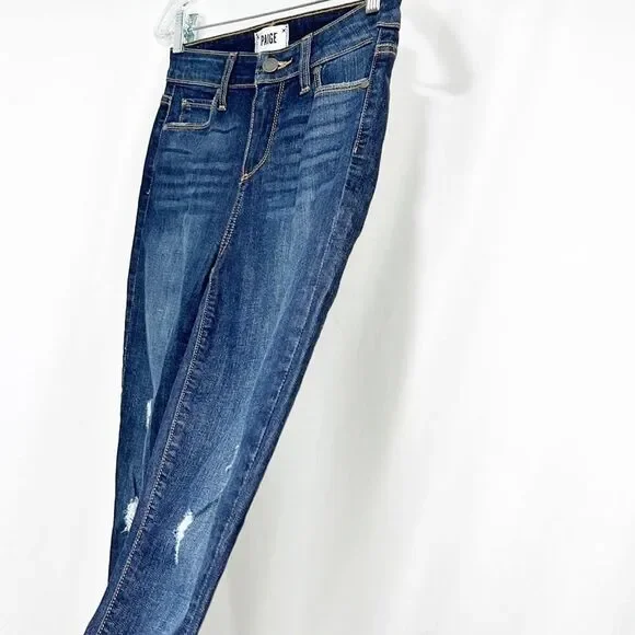 NWOT PAIGE “Hoxton Ankle” Heidi Deconstructed Jeans size 27